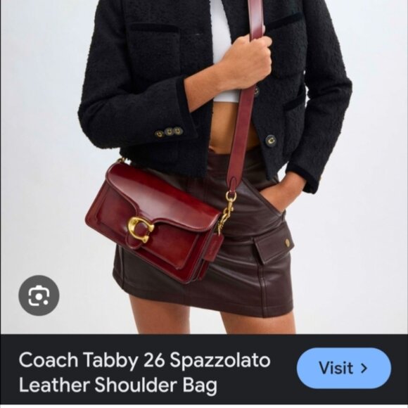 In Search Of Coach Spazzolato Leather Tabby 26 - Dark Neutral - Picture 1 of 3